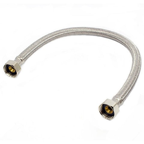 Plumbing Accessories - 18" Braided Stainless Steel Hose With 3/4" Female Threaded Connectors
